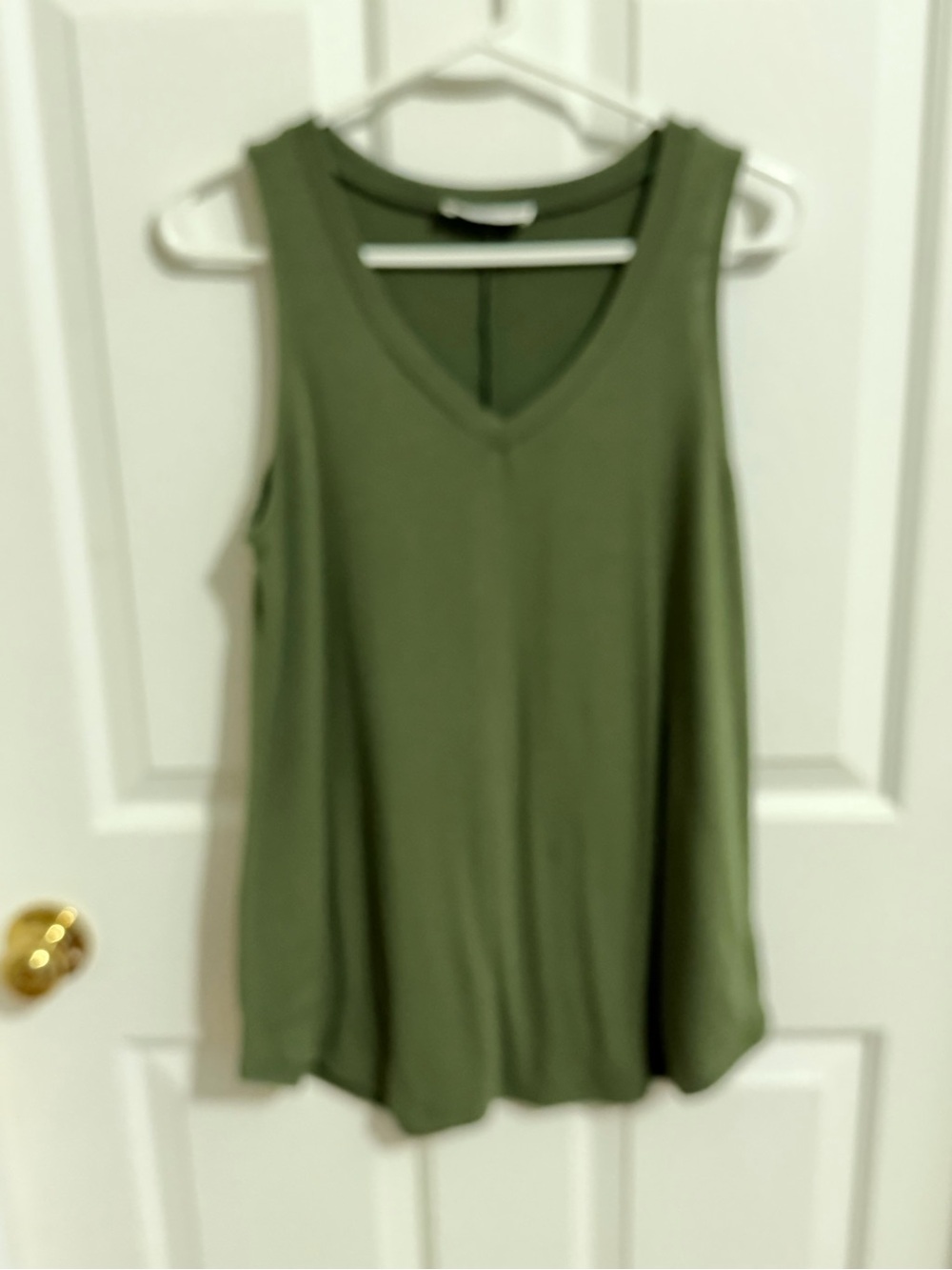 Zenana Outfitters V-Neck Sleeveless Tank Top - Olive Green